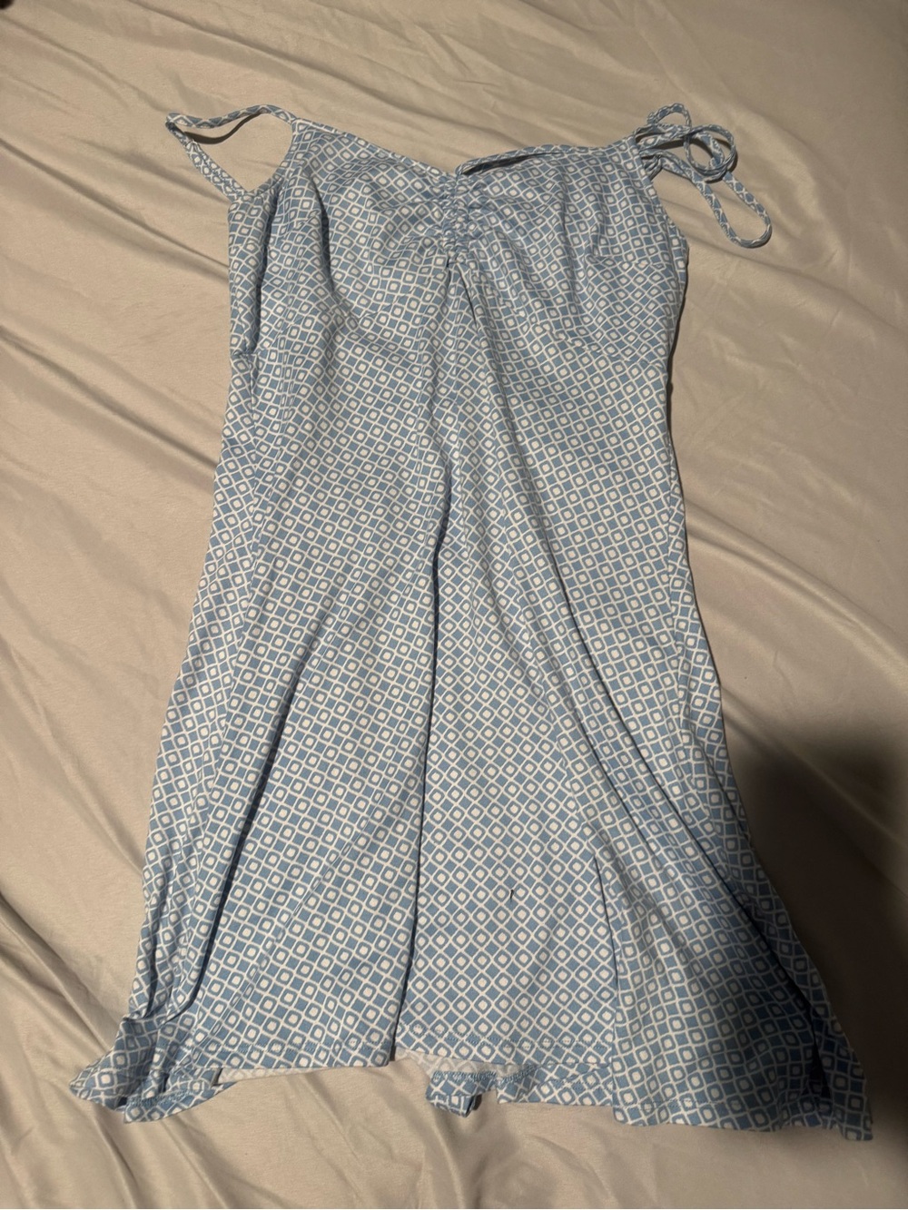 Women Light Blue Geo Print One-Piece Dress
